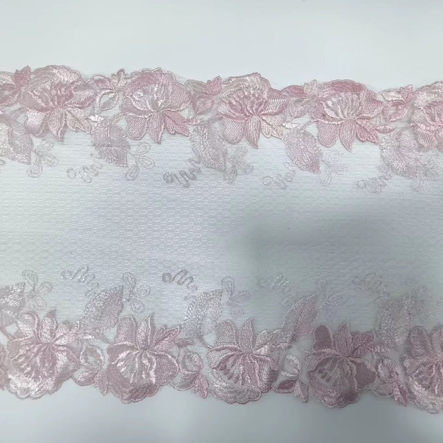 Encaje floral de lujo premium 28cm de ancho para lencería exclusiva
