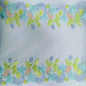 Encaje bordado multicolor en tonos pastel con doble borde para lencería
