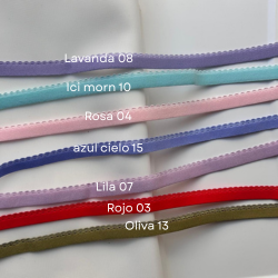 Elástico escarola 12mm y 15mm para lencería y ropa interior
