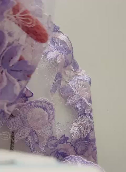 Textura y acabado de encaje floral de lujo premium 28cm
